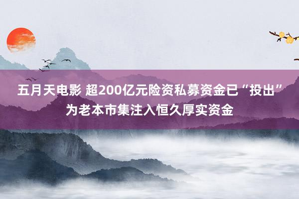 五月天电影 超200亿元险资私募资金已“投出”为老本市集注入恒久厚实资金