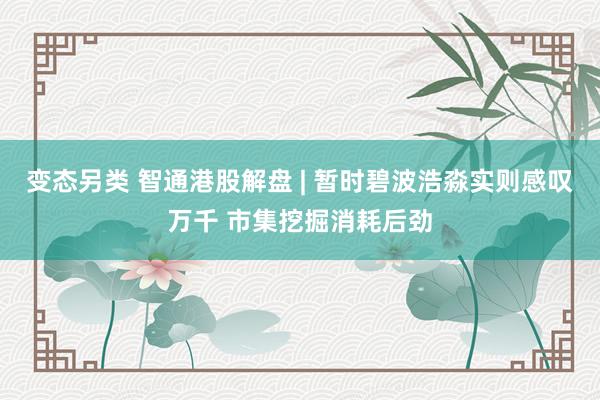 变态另类 智通港股解盘 | 暂时碧波浩淼实则感叹万千 市集挖掘消耗后劲