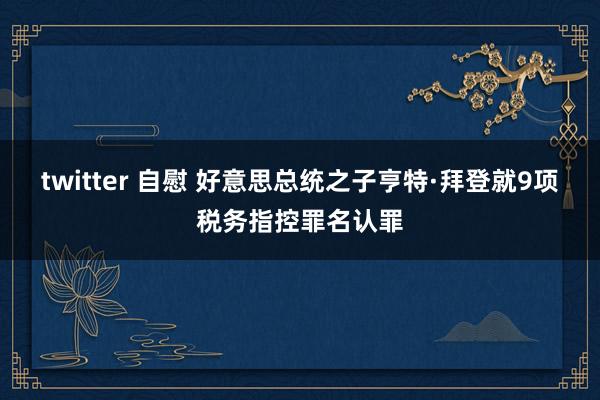 twitter 自慰 好意思总统之子亨特·拜登就9项税务指控罪名认罪