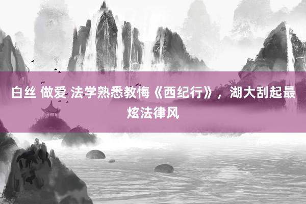 白丝 做爱 法学熟悉教悔《西纪行》，湖大刮起最炫法律风