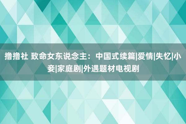 撸撸社 致命女东说念主：中国式续篇|爱情|失忆|小妾|家庭剧|外遇题材电视剧