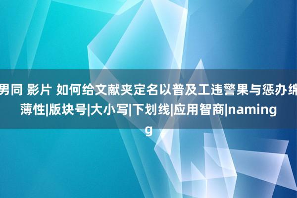 男同 影片 如何给文献夹定名以普及工违警果与惩办绵薄性|版块号|大小写|下划线|应用智商|naming